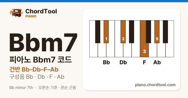 피아노 B♭m7코드 건반 위치