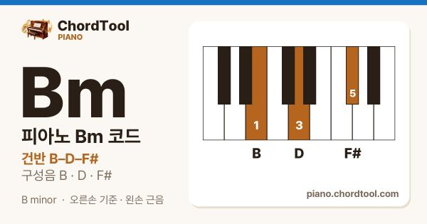 피아노 Bm코드 건반 위치