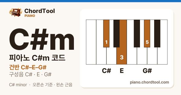 피아노 C♯m코드 건반 위치