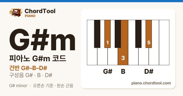 피아노 G♯m코드 건반 위치