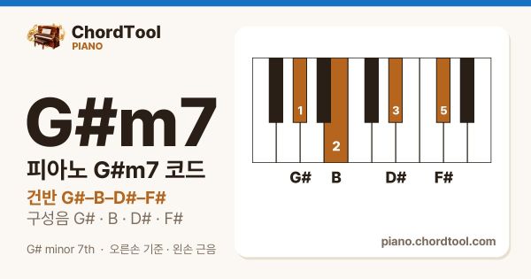 피아노 G♯m7코드 건반 위치